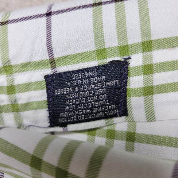Burberry London Mens Shirt Large Green Plaid Button Down 100% Cotton - Picture 4 of 15